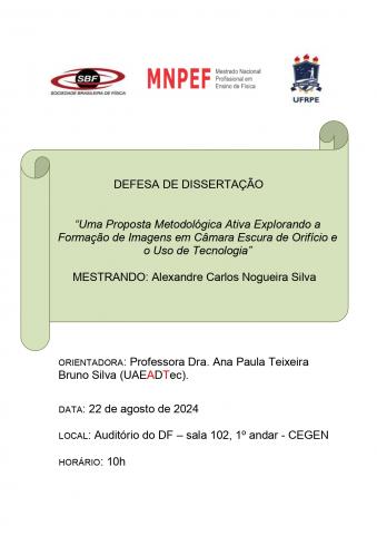 DEFESA DE DISSERTAÇÃO DE ALEXANDRE CARLOS NOGUEIRA SILVA