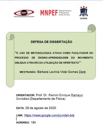DEFESA DE DISSERTAÇÃO