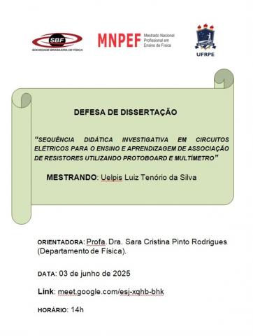 DEFESA DE DISSERTAÇÃO DE UELPIS LUIZ TENÓRIO DA SILVA